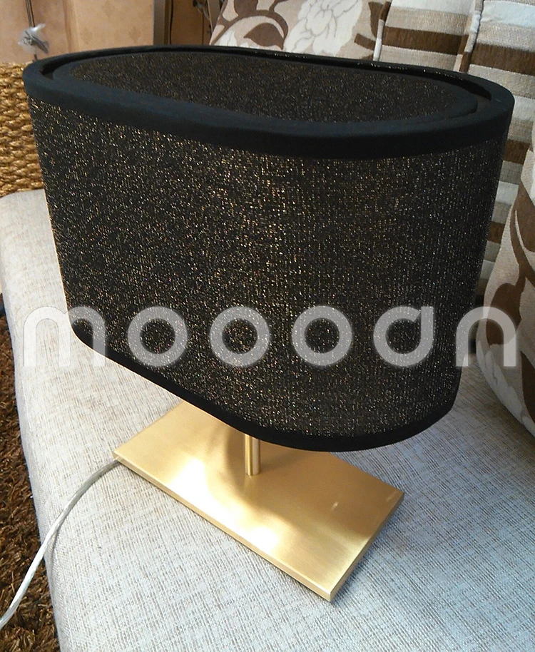 Modern Nordic Luxury Real Brass High-end fabric bedside table lamp for hotel