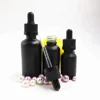 round rectangle square 30ml matte black essential oil eliquid glass dropper bottle