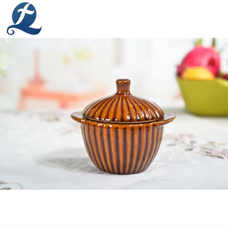 Cheap Colorful Painting Small Casserole Ceramic Soup Pot With Lid