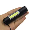 Ultra Bright 3 Modes Pocket Light USB Rechargeable Flashlight Mini Handheld Light Built-in COB Side Light