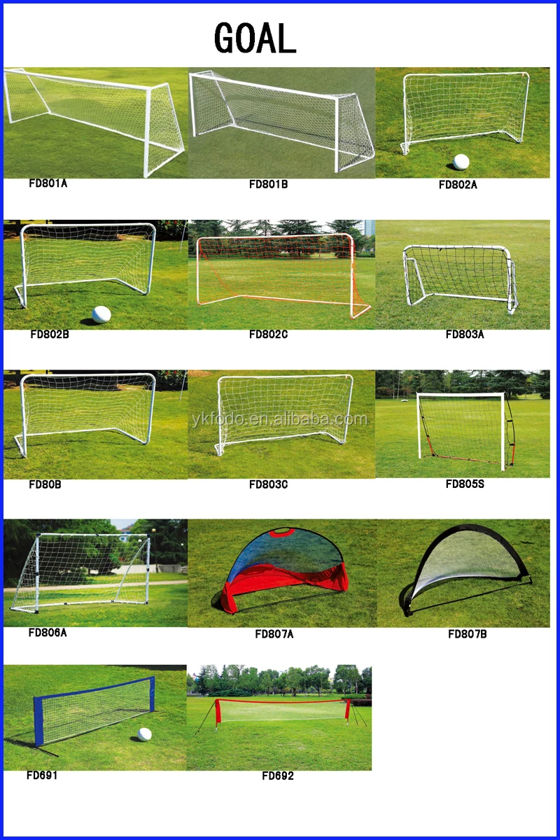 Stand Full Size Aluminum Soccer Football Goal Post For 11 Players