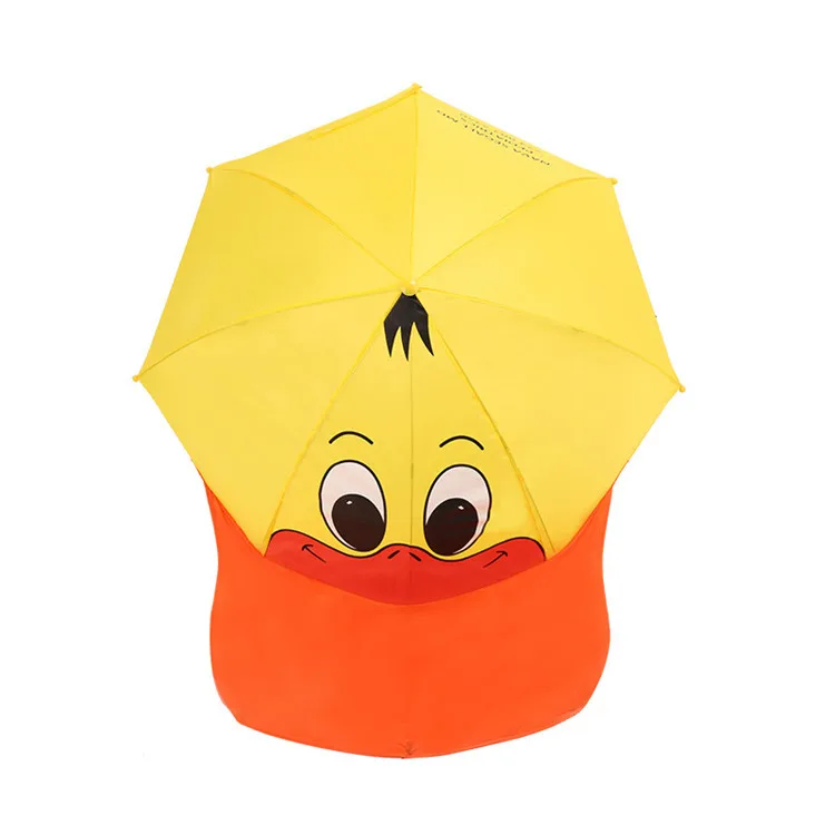 Impermeable para niños - YI15687 diseño de dibujos animados poco degradable Pato amarillo reciclable plegable para niños y niñas YIY paraguas de lluvia mágico L Amarillo manos libres 