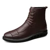 New Model Genuine Leather Boots Mens Warm Training Military Combat Boots Fur Inside