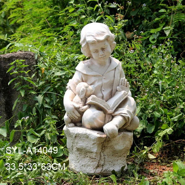 Wholesale MGO garden landscaping little boy & girl garden statue molds