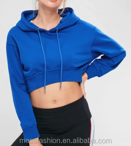 drop shoulder crop hoodie