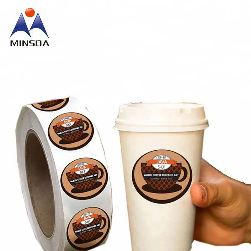 Private Printing Coffee Cup Lid Pvc Vinyl Labels Stickers For Plastic ...