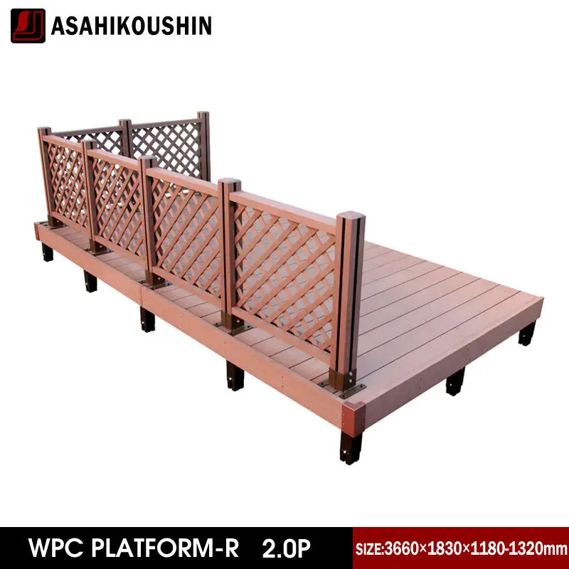 Antiuv Terrace Diy Outdoor Wooden Plastic Wpc Platform For Garden