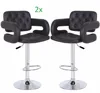 Modern swivel black leather dining chair bar stool with armrest