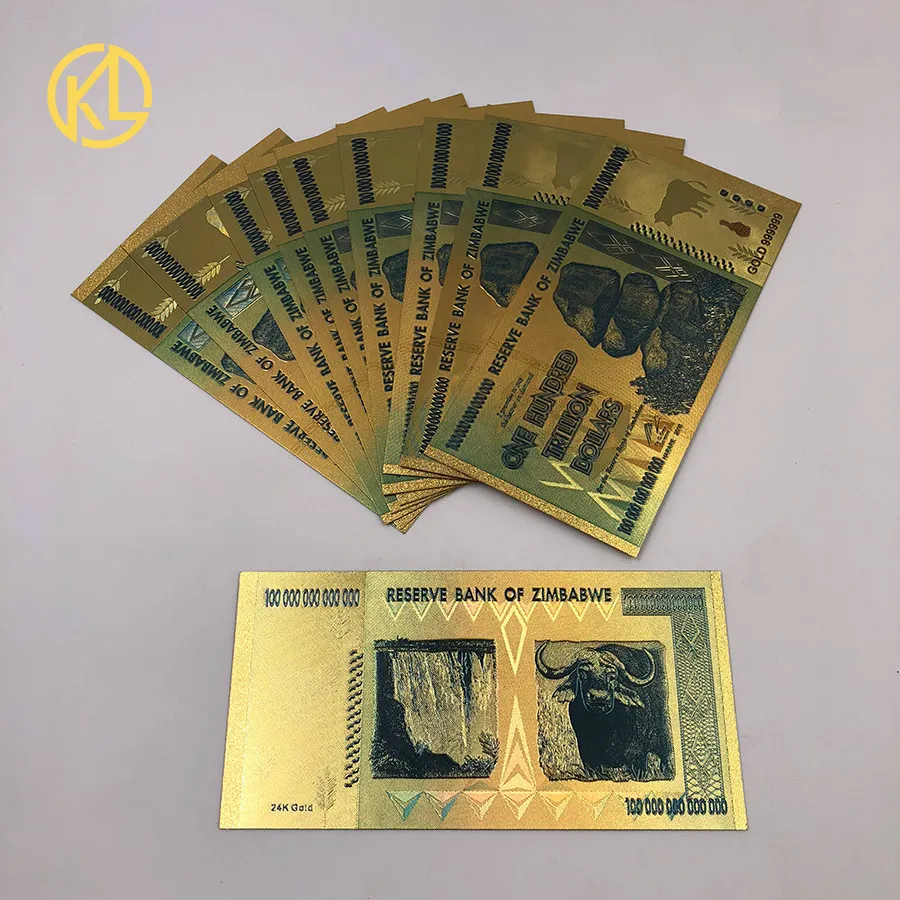 New Banknotes 2018 Foreign Colorful Zimbabwe 100 Trillion Quintillion Dollar Bill Gold Goil Money For Collection Gifts New Banknotes 2018 Foreign Colorful Zimbabwe 100 Trillion Quintillion Dollar Bill Gold Goil Money For Collection Gifts