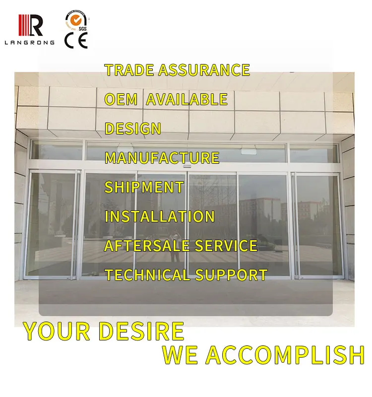 Aluminum Frame Automatic Sliding Door  Profile For Hotel, Airport, Hopital,Shopping Malls, commercial and residential buildings