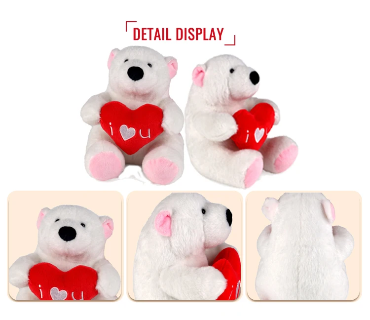 peluche de polar con corazon