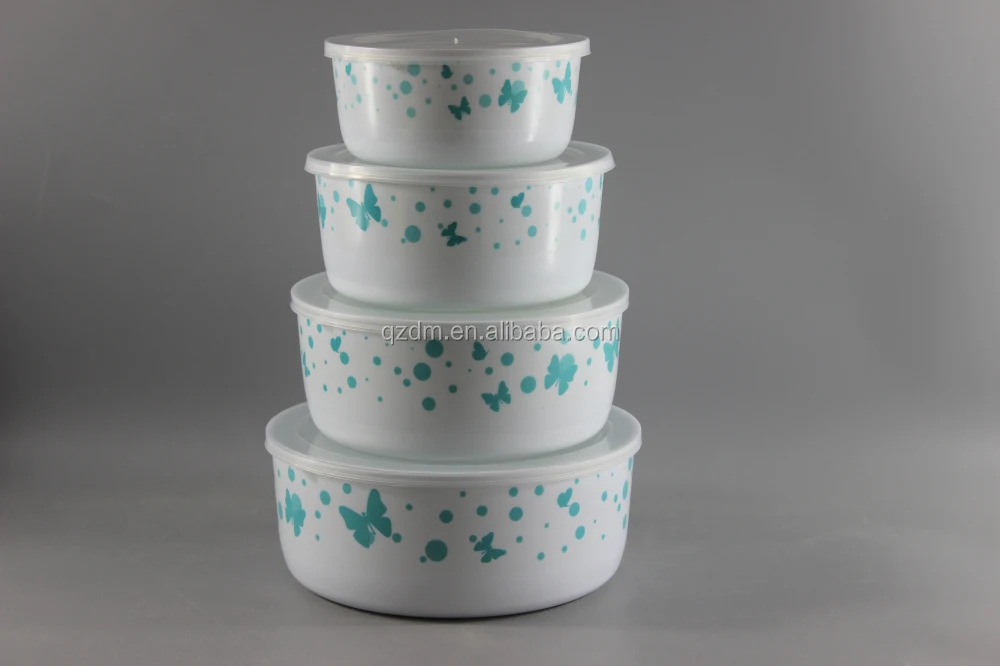 Reusable Plastic Melamine Food Container Bowl Set With Lid