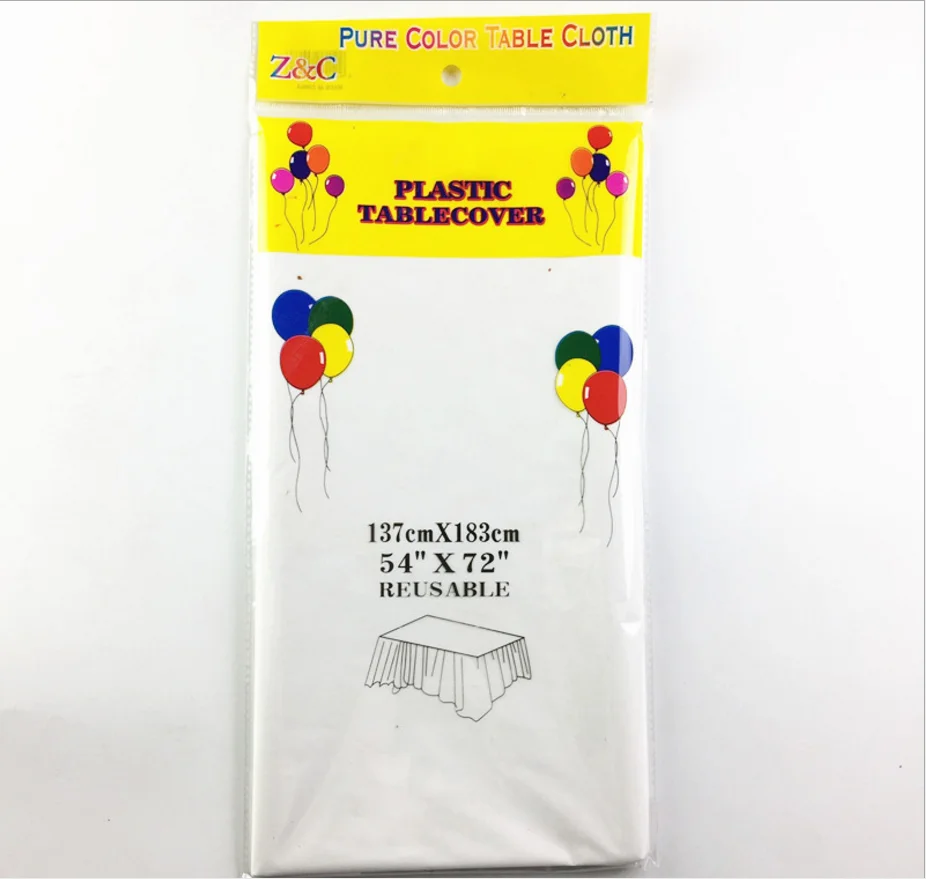 137x183cm Party Essentials Heavy Duty Plastic Disposable Table Cover