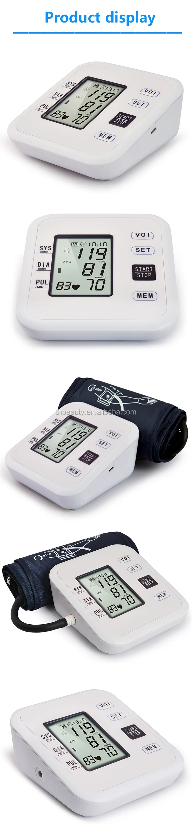 Portable Sphygmomanometer Automatic Arm Digital Blood Pressure Monitor