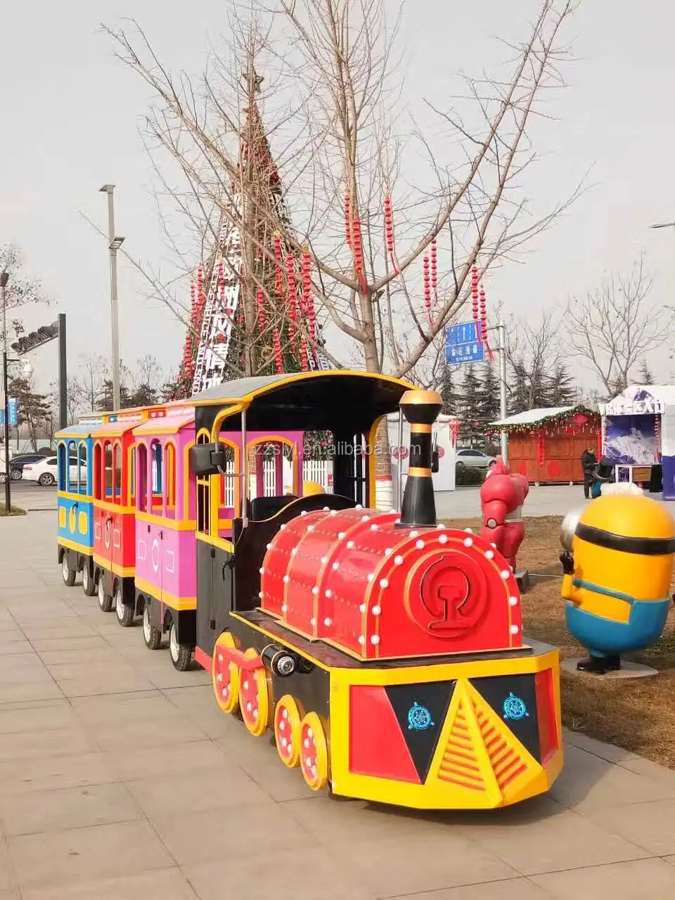 Amusement park rides electric tourist road train for sale.png
