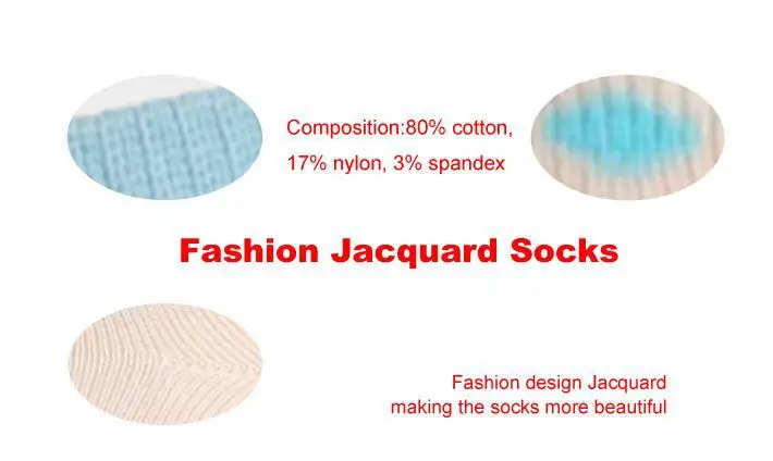 Socks Colorful Combed Cotton Crew Socks Jacquard Dress Socks For Woman Causal
