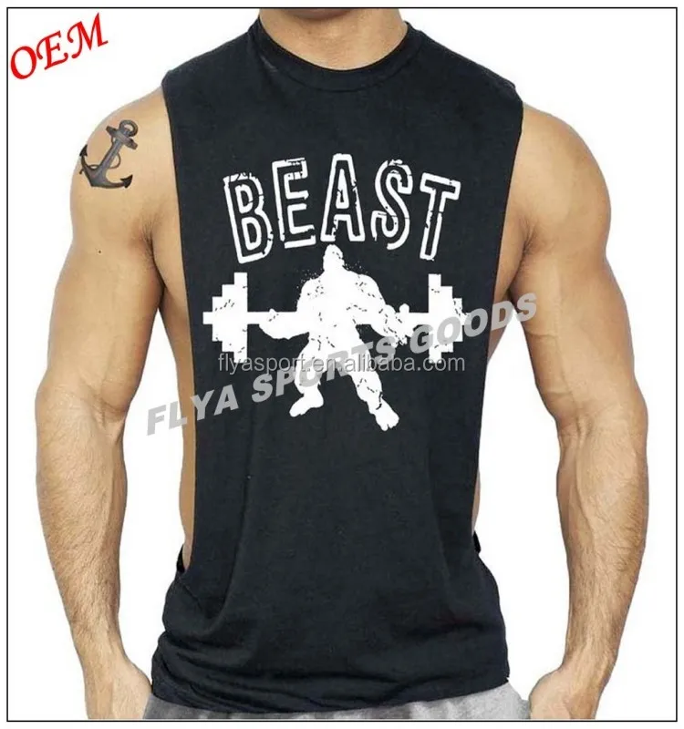 Mens New Black Low Cut Workout Cotton Gym Tshirt Bodybuilding Muscle ...