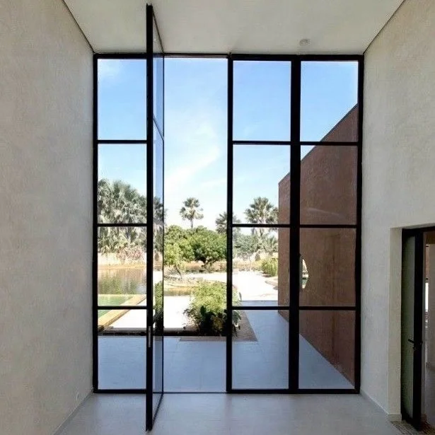 פלדה חלונות צרפתים גדולים עיצובים/קייסמנט חלון כננת ידית מחיר מכירה חם