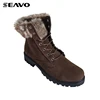 SEAVO women brown pu suede upper plush collar winter boots