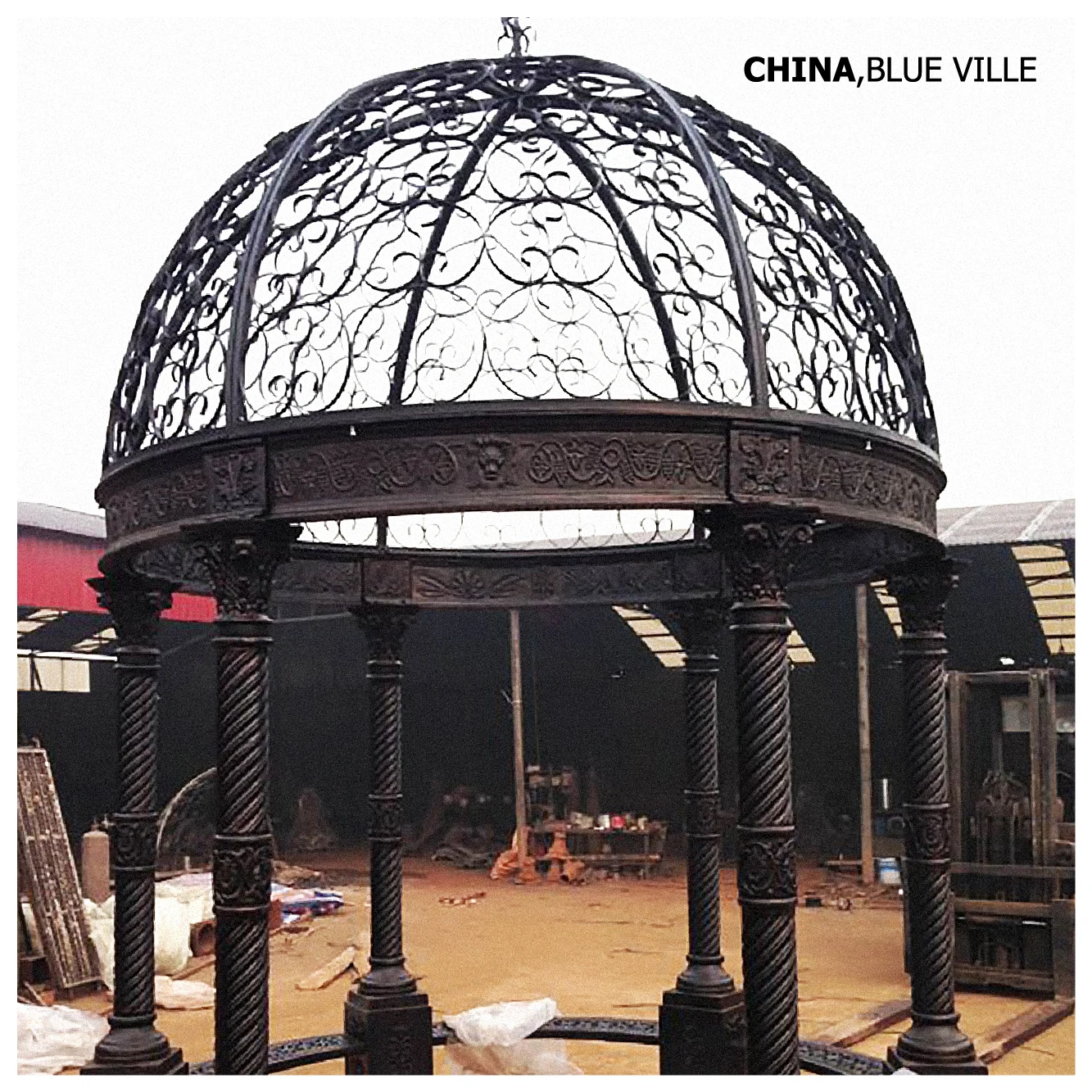 古色古香的新设计花园铁凉亭 iga-04