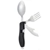 Outdoor Camping Survival folding Stainless Steel Tableware Set Multi-functional Portable Tools Cutlery Knife Fork Spoon