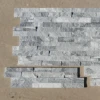 Cloudy Grey slate white crystal Quartz split face stone Panels wall cladding 6x24 inch