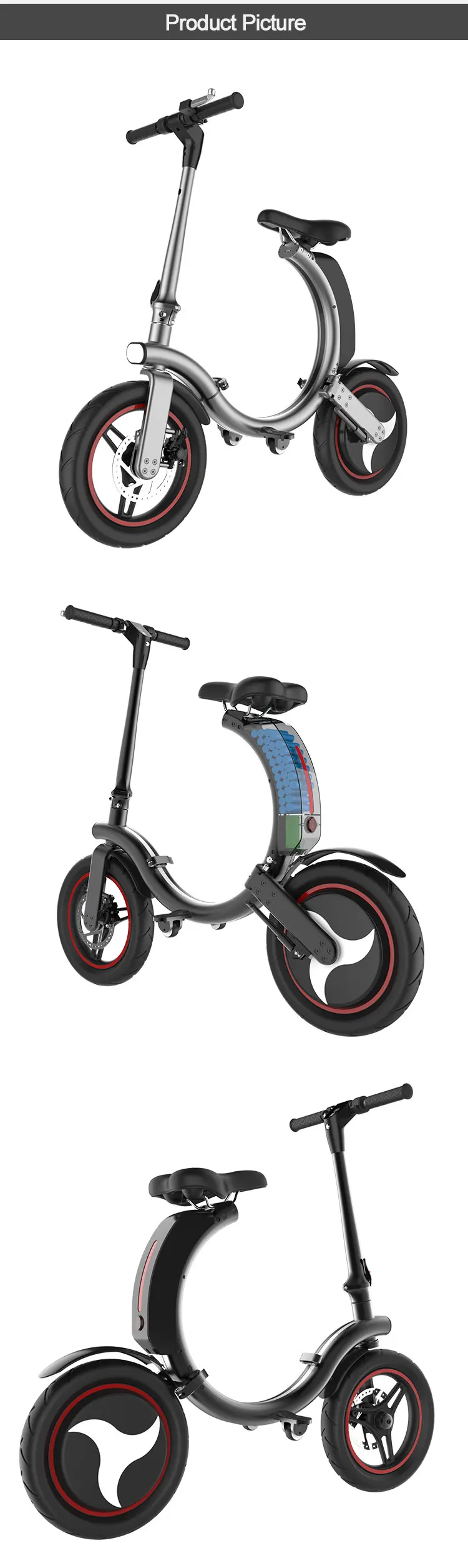 MANKE New stylish Crownwheel 14inch foldable e bike portable adjustable bike electrical, electric scooter 450W