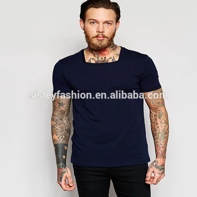 square neck t shirt mens