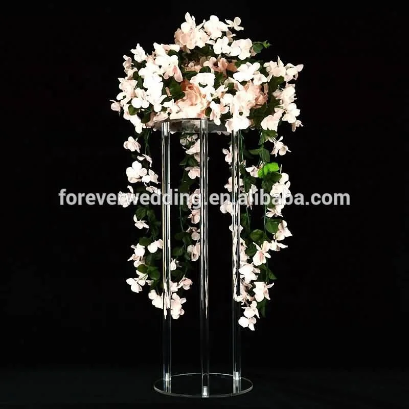 Clear Acrylic Vase Wedding Geometric Columns Tall Flower Stand