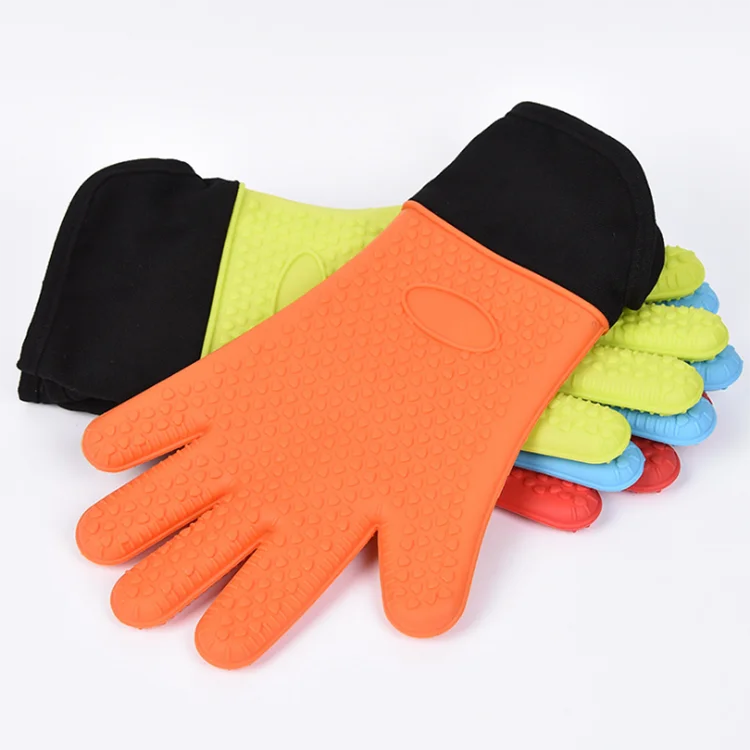 Silicone Rubber Oven Mitt Gloves Heat Proof Mat Grip,Extra Long Sleeve Cotton Gloves Buy