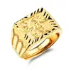 18K gold accessories hairline brushed male ring local gold live mouth men's ring