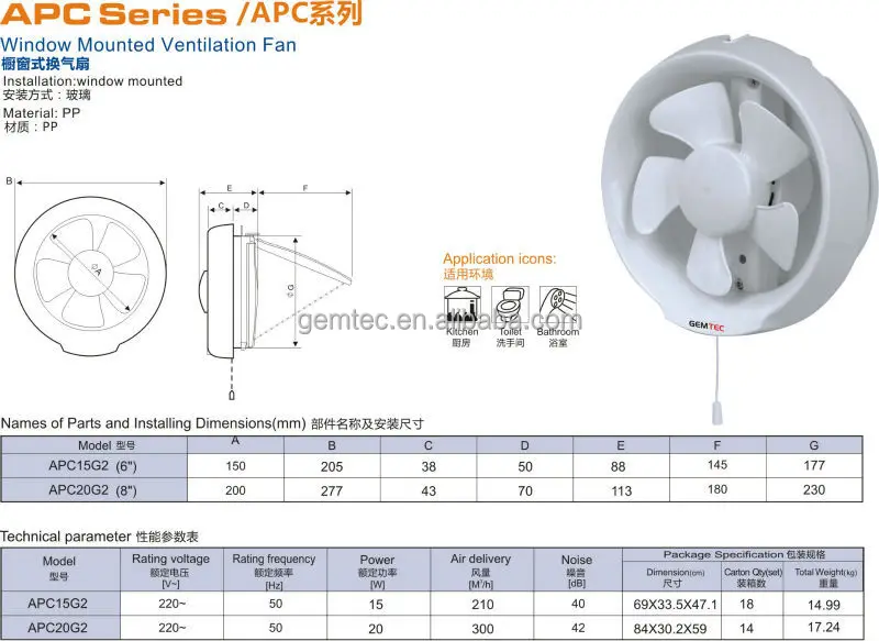 Kdk Type 8 Inch Round Bathroom Window Mounted Ventilating Fan Kdk Type 8 Inch Round Bathroom Window Mounted Ventilating Fan