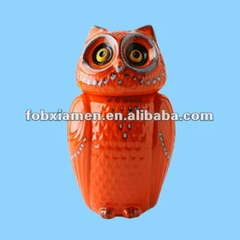 Orange Ceramic Owl Money Box - orange ceramic owl money box