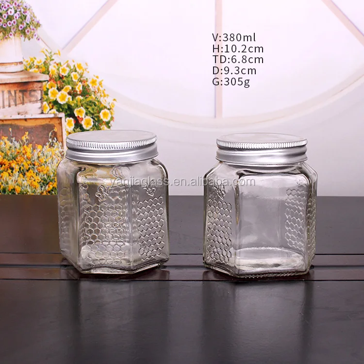 Cheap Glass Honey Pot 380ml Cheap Glass Jar With Metal Lids Buy Glass