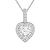 Fancy Heart Shaped Rhodium Plated 925 Silver Charm Pendant Necklace Jewelry