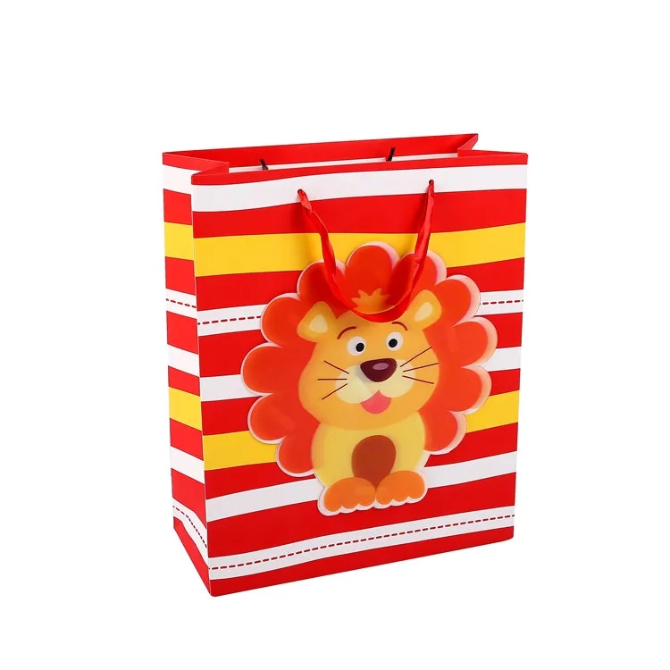Wholesales Cheap Popular Fancy Red Festive Coated Paper Unoccupied Shopping Gift Bags