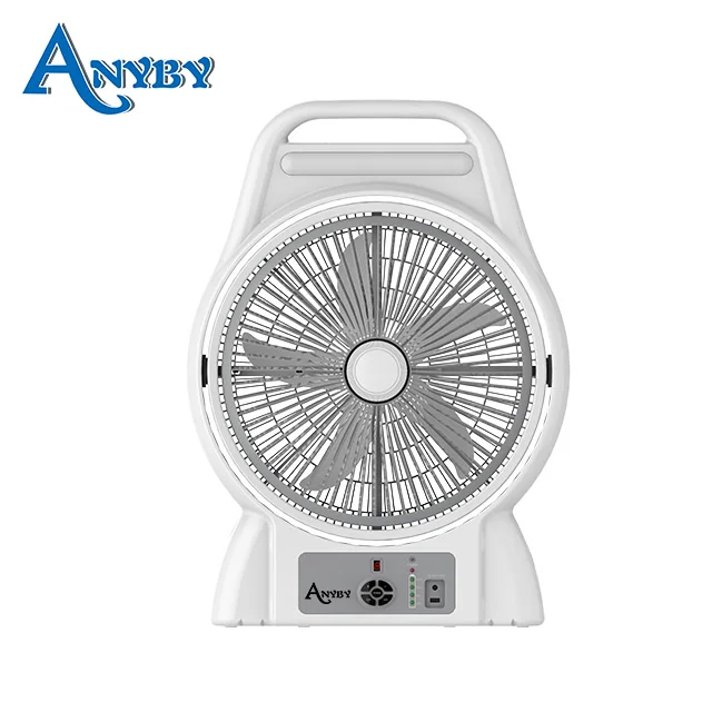16inch AC/DC kennede industrial factory home Rechargeable emergency fan electric battery usb table fan with 6W LED light