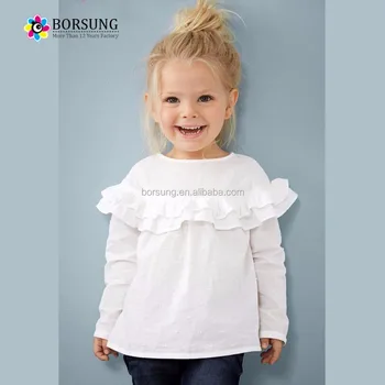 girls white ruffle top