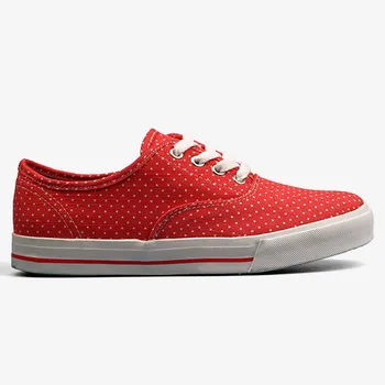 Red Polka Dot Canvas Shoes Women - Buy 