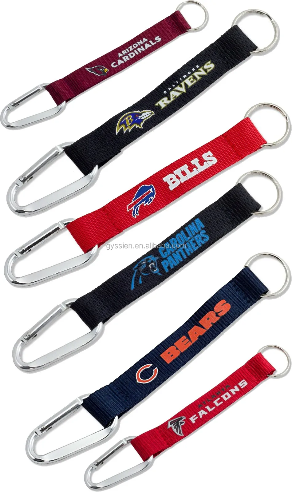 Pink NFL New England Patriots Carabiner Lanyard Keychain