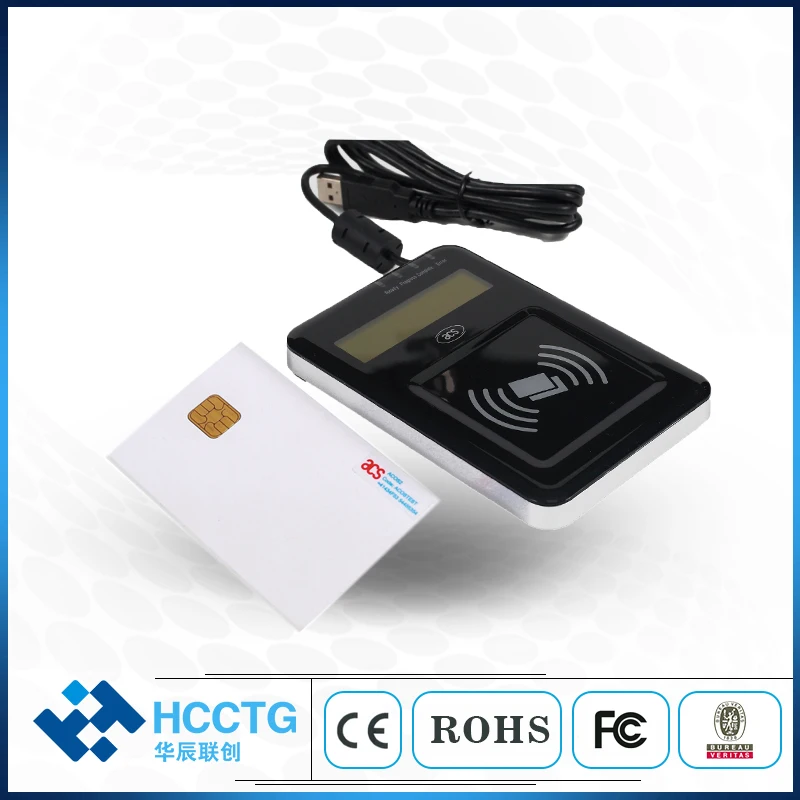 ISO1443 PC SC Compliant Contactless USB NFC Reader With LCD Smart Card Reader ACR1222L