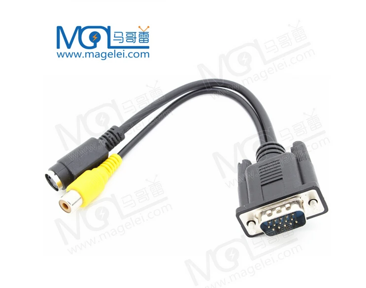 VGA SVGA TO S-Video 3 RCA Composite AV TV Out Converter Adapter Cable - ANKUX.COM