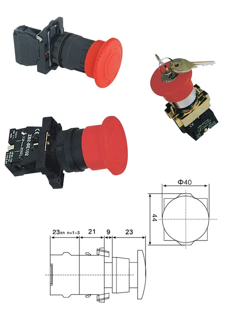 Hot Remote Control On Off Push Button Switch Box 40mm Mushroom Head