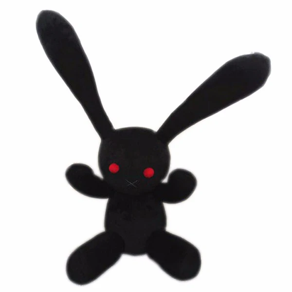 Black Stuffed Bunny Toy Long Ears Plush 