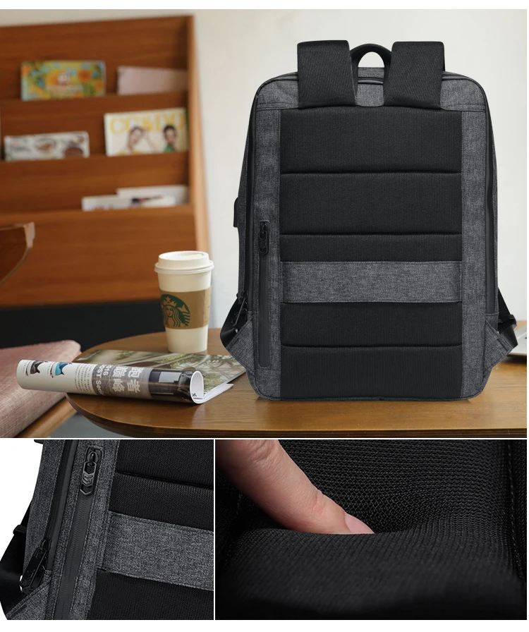 Designer Smart Anti-theft Water proof Men's Business Laptop Antitheft Backpack Back Pack Bagpack Bag with USB Charging Port
