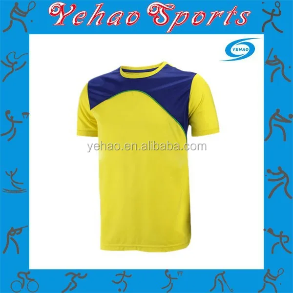 Navy Blue Yellow Soccer Jersey With No 
