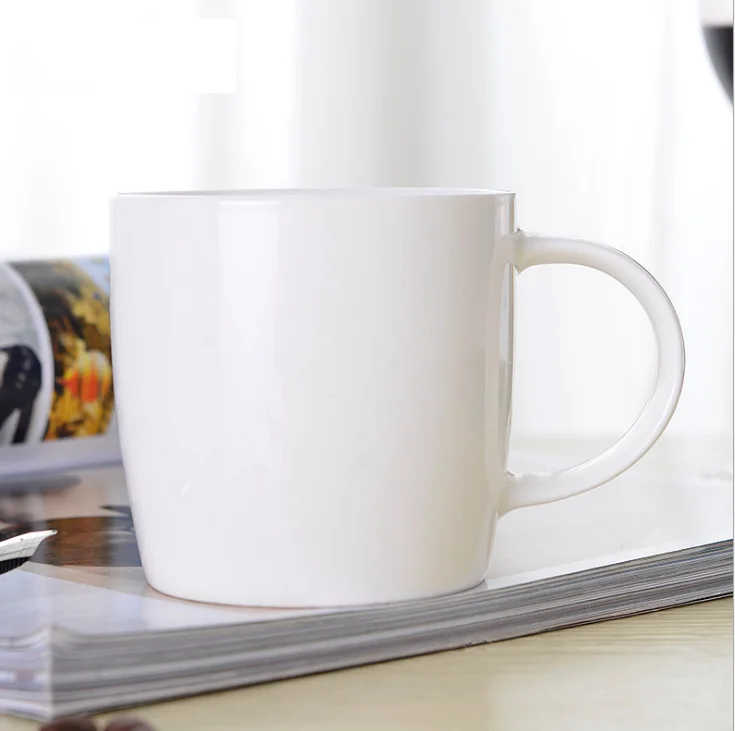 Set of 6 Plain Gloss White Ceramic Coffee Mug for Milk Tea 6pcs Momugs 12 oz Cup