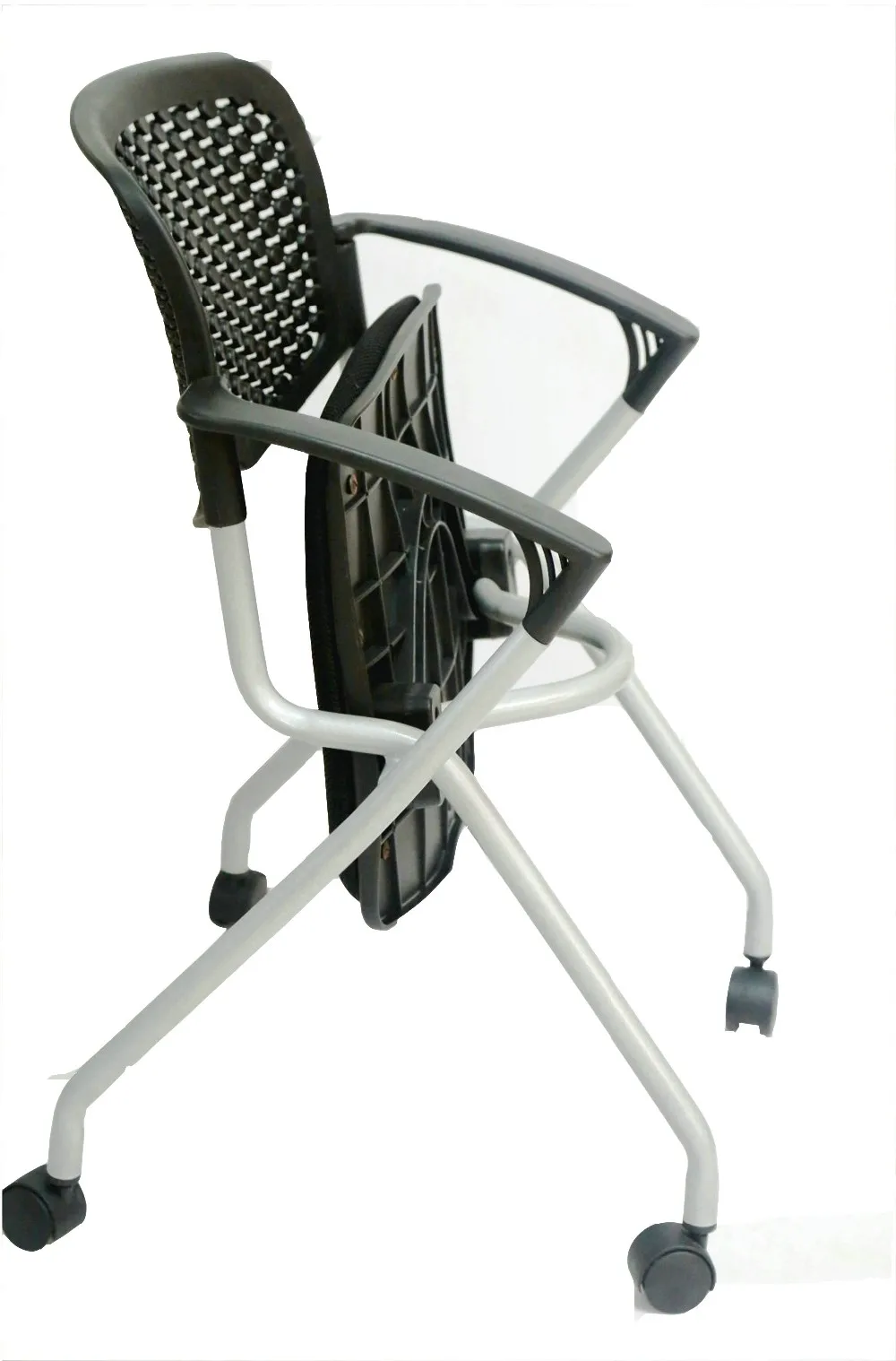 Plastic Student Folding Training Chair Conference Chair With Wheels Ms