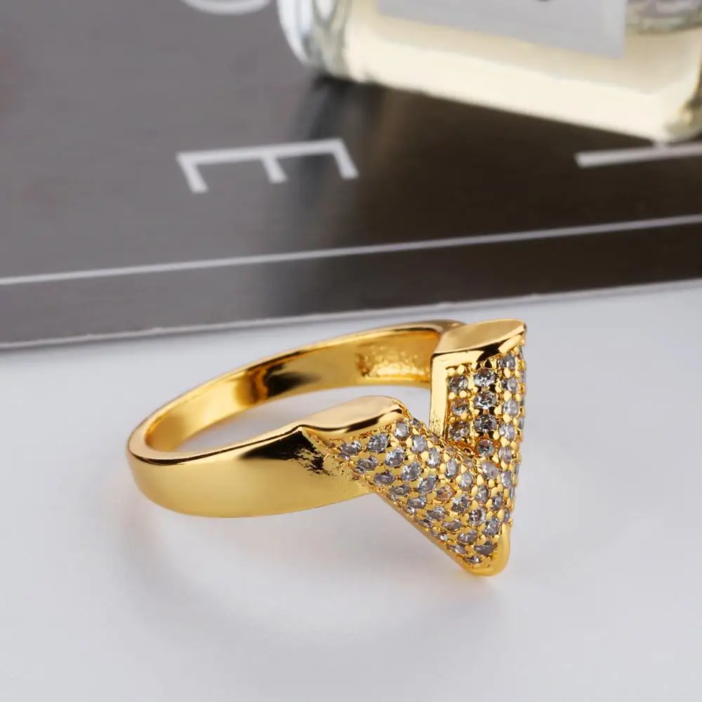 18 New Latest Golden Letter V Ring Design For Women Buy V Ring Letter V Rings Golden Rings Product On Alibaba Com