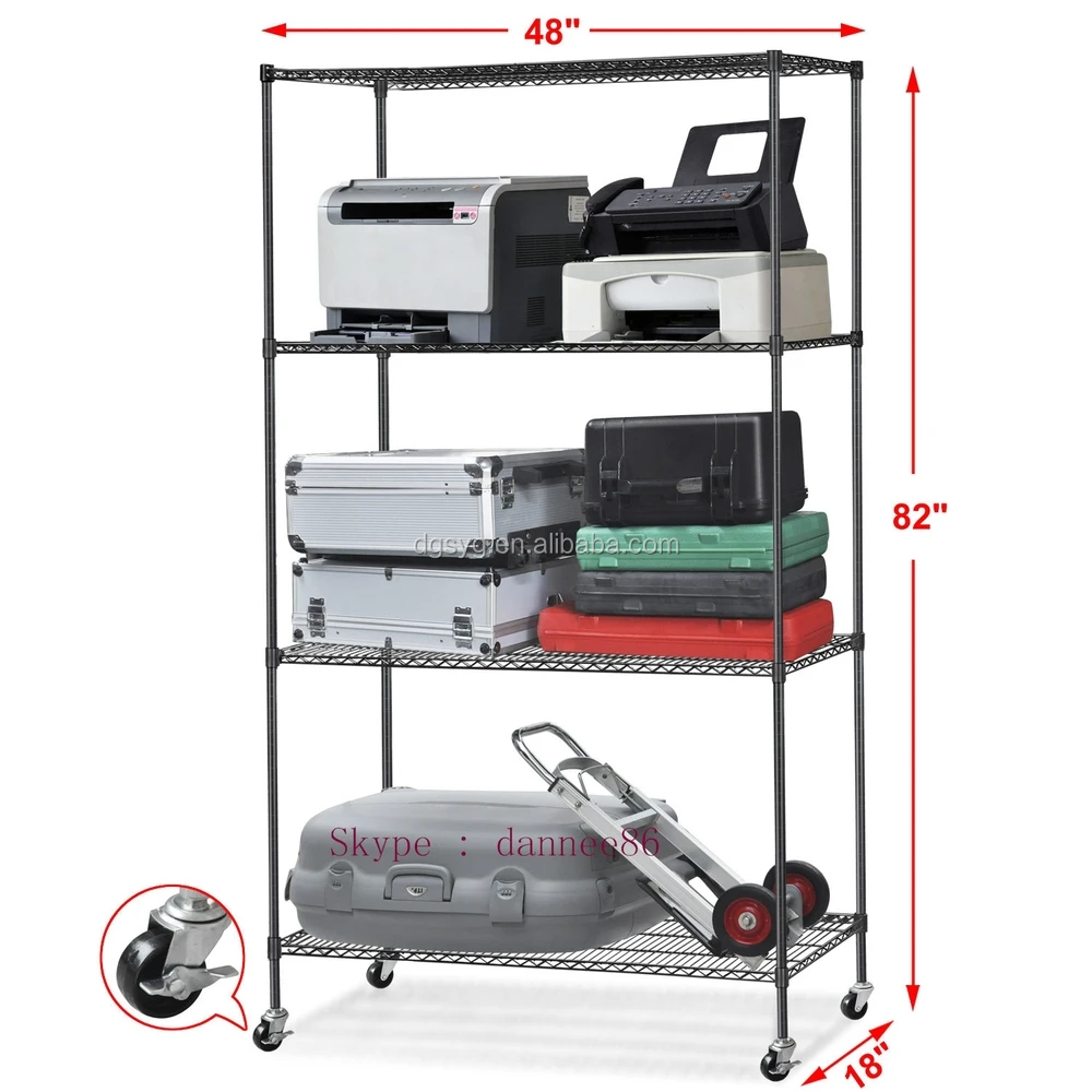 Heavy Duty Chrome Mobile Wire 6shelf Shelving (48"w X 18"d X 74"h